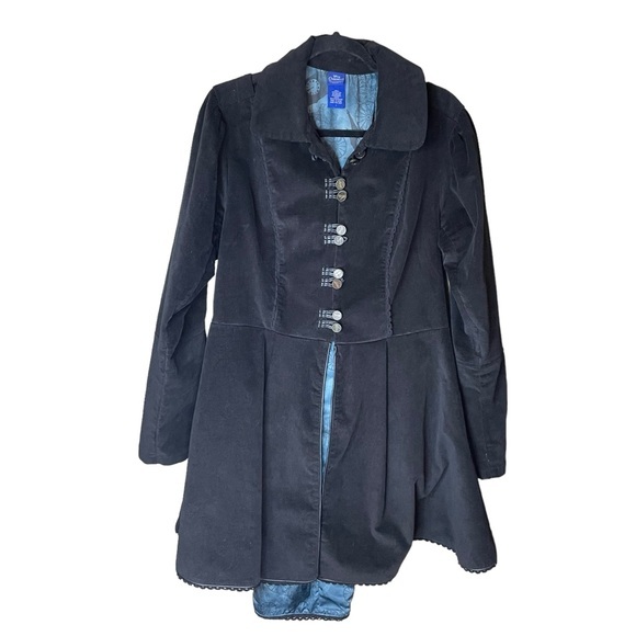 Disney Cinderella Black Victorian Steampunk Velvet Coat Size 1 Lace Up Corset - Picture 1 of 8